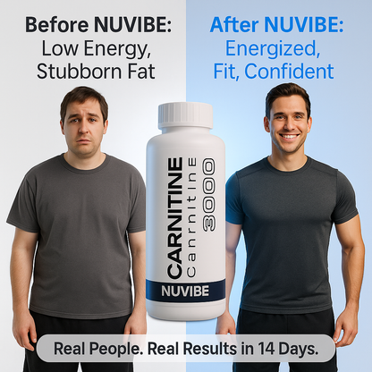 NUVIBE™ Liquid Carnitine 3000 | Fast-Acting Fat Burner & Energy Amplifier